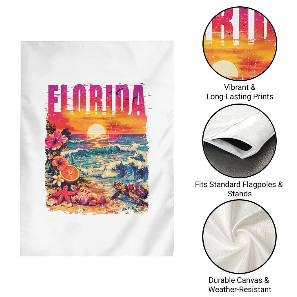 Retro Florida Beach Garden Flag Summer Vacation Gift TS12 Print Your Wear