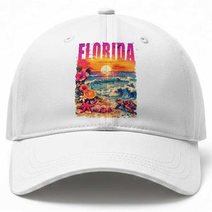Retro Florida Beach Baseball Cap Summer Vacation Gift TS12 Print Your Wear