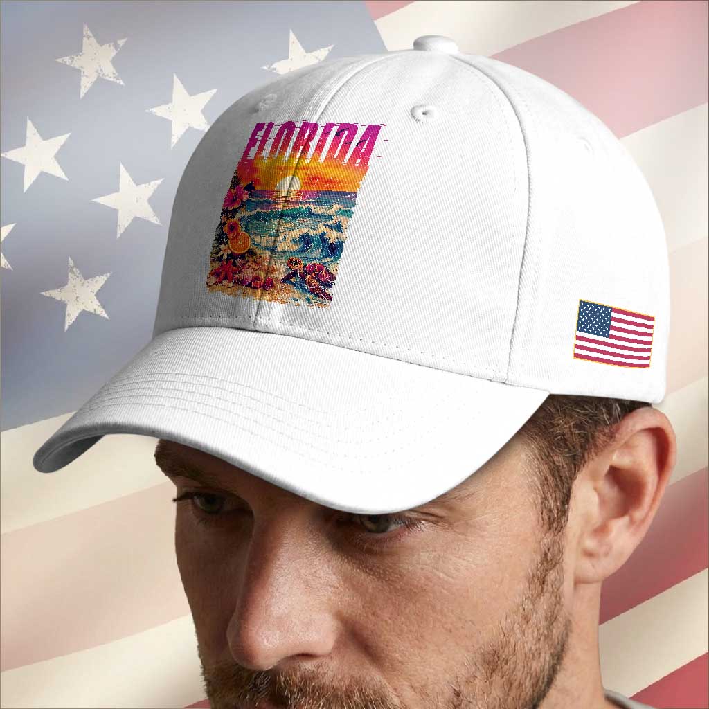Retro Florida Beach Baseball Cap Summer Vacation Gift TS12 Print Your Wear