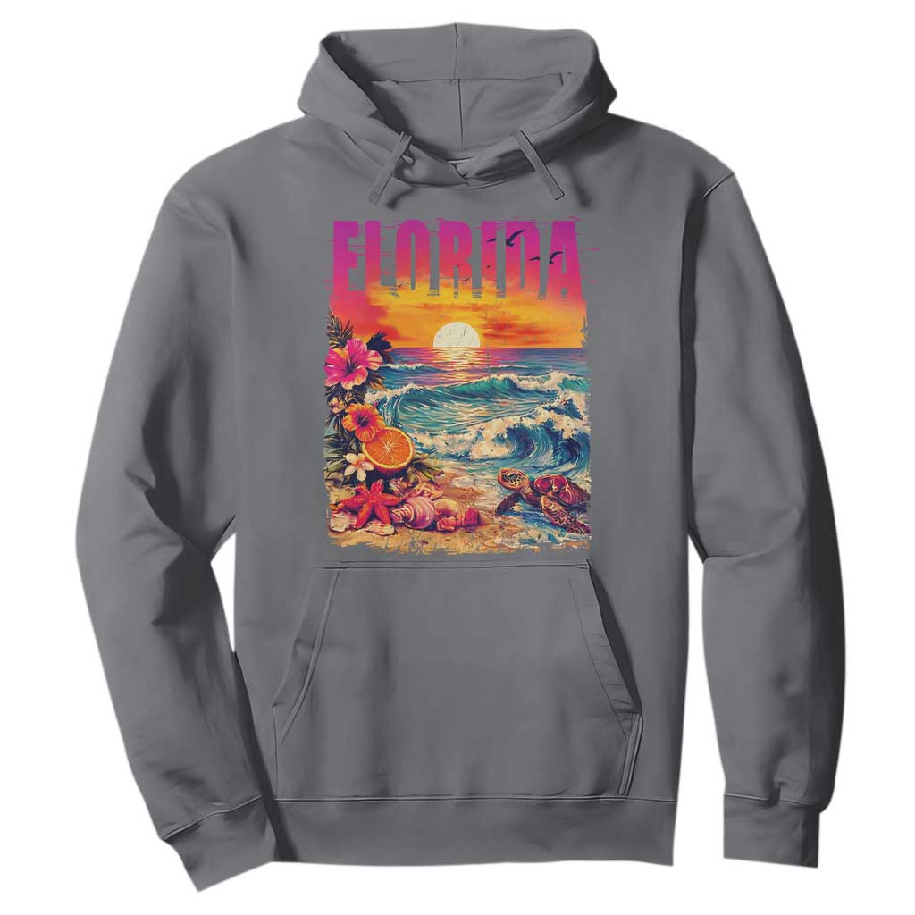Retro Florida Beach Hoodie Summer Vacation Gift TS12 Charcoal Print Your Wear