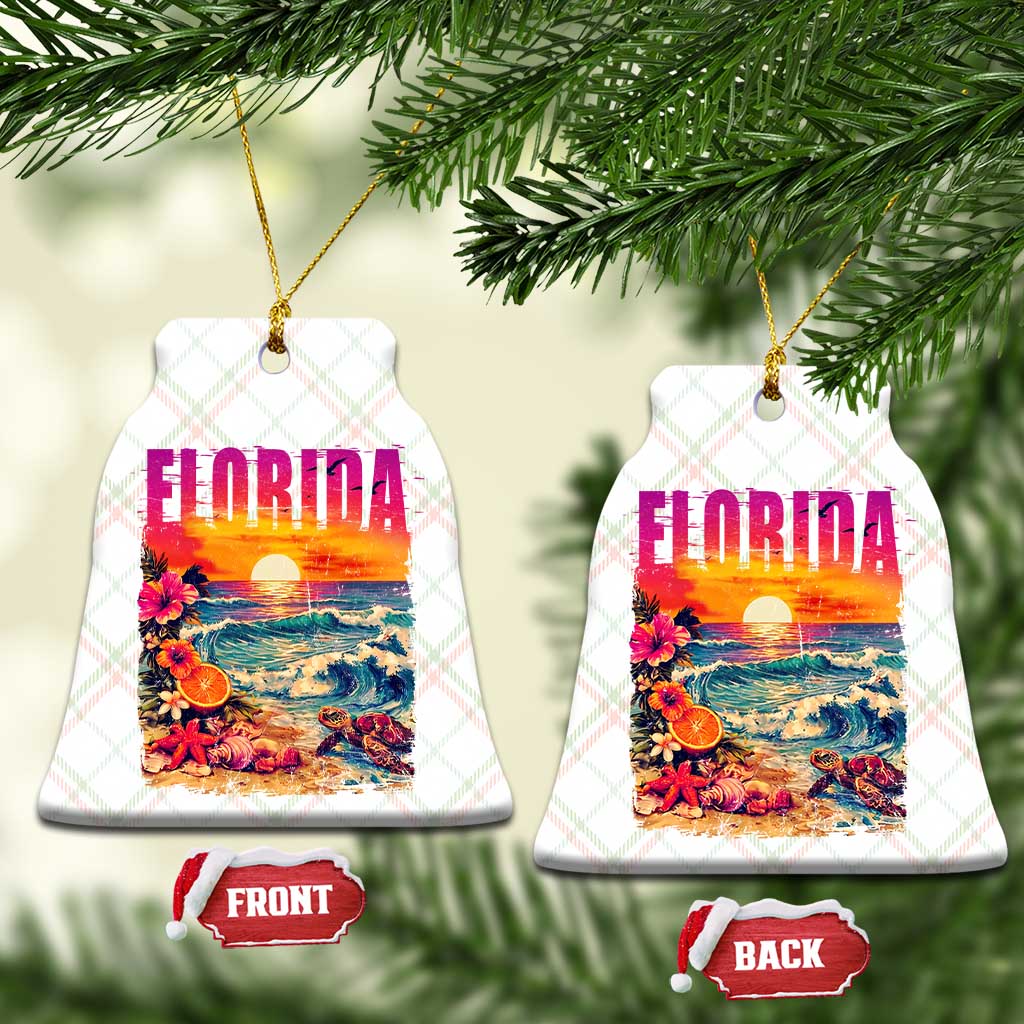 Retro Florida Beach Ceramic Ornament Summer Vacation Gift TS12 Print Your Wear
