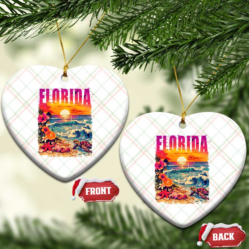 Retro Florida Beach Ceramic Ornament Summer Vacation Gift TS12 Print Your Wear