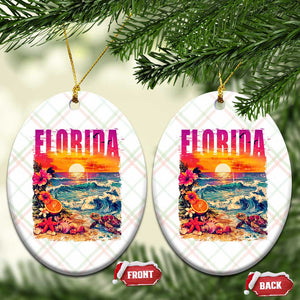 Retro Florida Beach Ceramic Ornament Summer Vacation Gift TS12 Print Your Wear