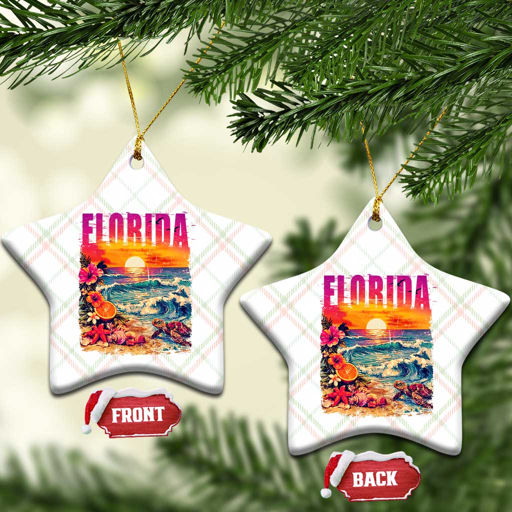 Retro Florida Beach Ceramic Ornament Summer Vacation Gift TS12 Print Your Wear