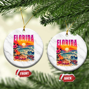 Retro Florida Beach Ceramic Ornament Summer Vacation Gift TS12 1pc White Marble Print Your Wear
