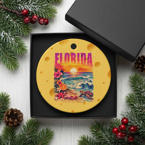 Retro Florida Beach Ceramic Ornament Summer Vacation Gift TS12 1pc Yellow Cheese Print Your Wear
