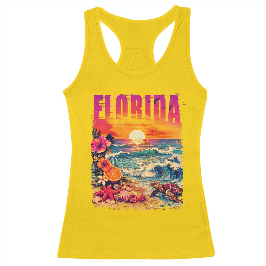 Retro Florida Beach Racerback Tank Top Summer Vacation Gift TS12 Daisy Print Your Wear