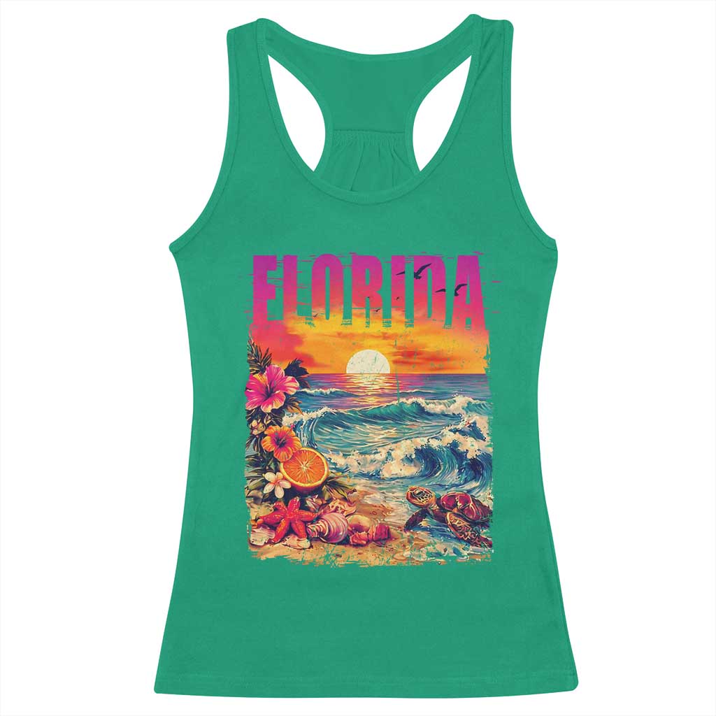 Retro Florida Beach Racerback Tank Top Summer Vacation Gift TS12 Irish Green Print Your Wear