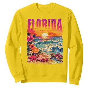 Retro Florida Beach Sweatshirt Summer Vacation Gift TS12 Daisy Print Your Wear