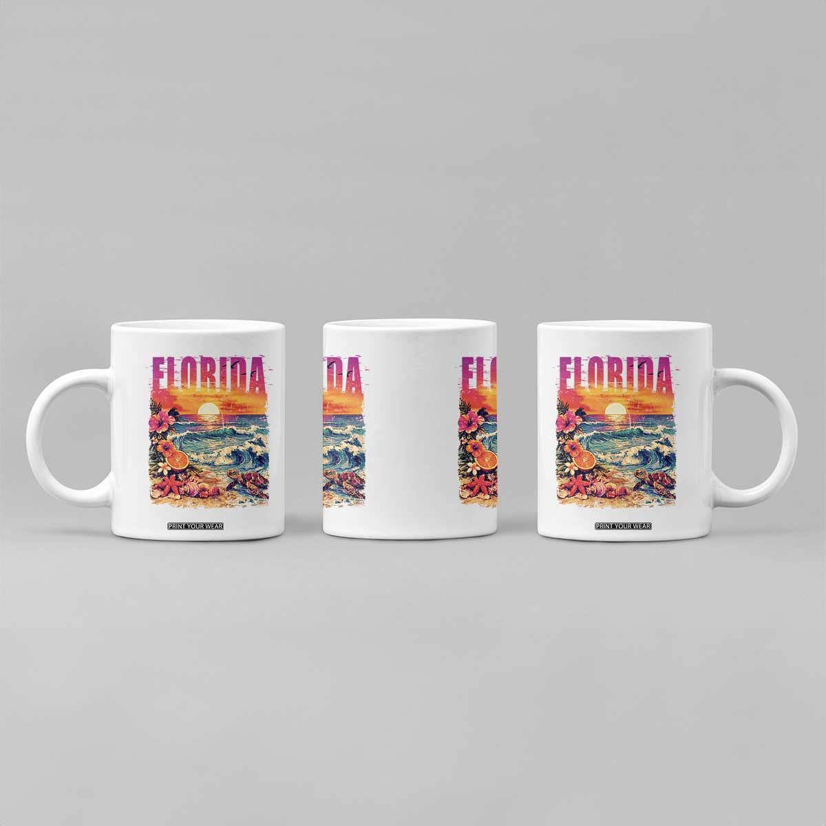 Retro Florida Beach Coffee Mug Summer Vacation Gift TS12 Print Your Wear