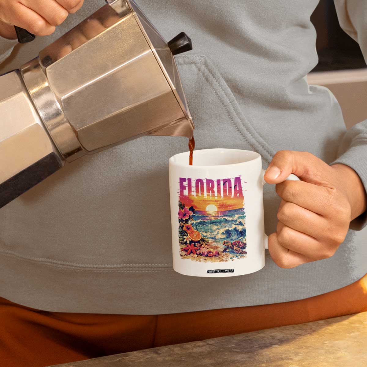 Retro Florida Beach Coffee Mug Summer Vacation Gift TS12 Print Your Wear