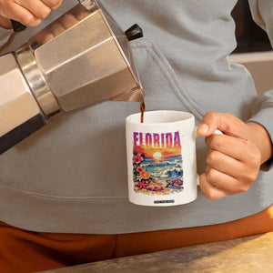 Retro Florida Beach Coffee Mug Summer Vacation Gift TS12 Print Your Wear