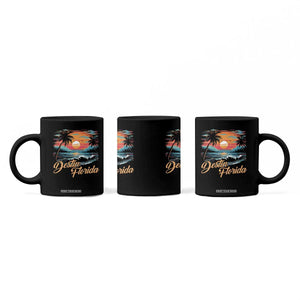 Destin Florida Beach Coffee Mug Retro Sunset Palm Tree Graphic TS12 Print Your Wear