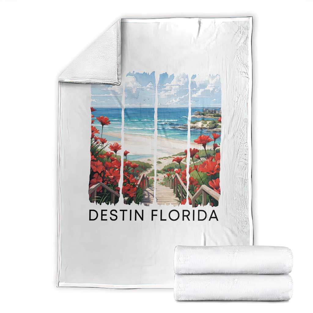 Destin Florida Throw Blanket Summer Travel Beach Vacation Gift TS12 White Print Your Wear
