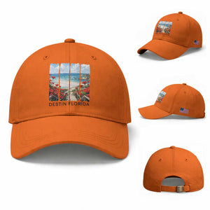 Destin Florida Baseball Cap Summer Travel Beach Vacation Gift TS12 Baseball Cap Universal Fit Orange Print Your Wear