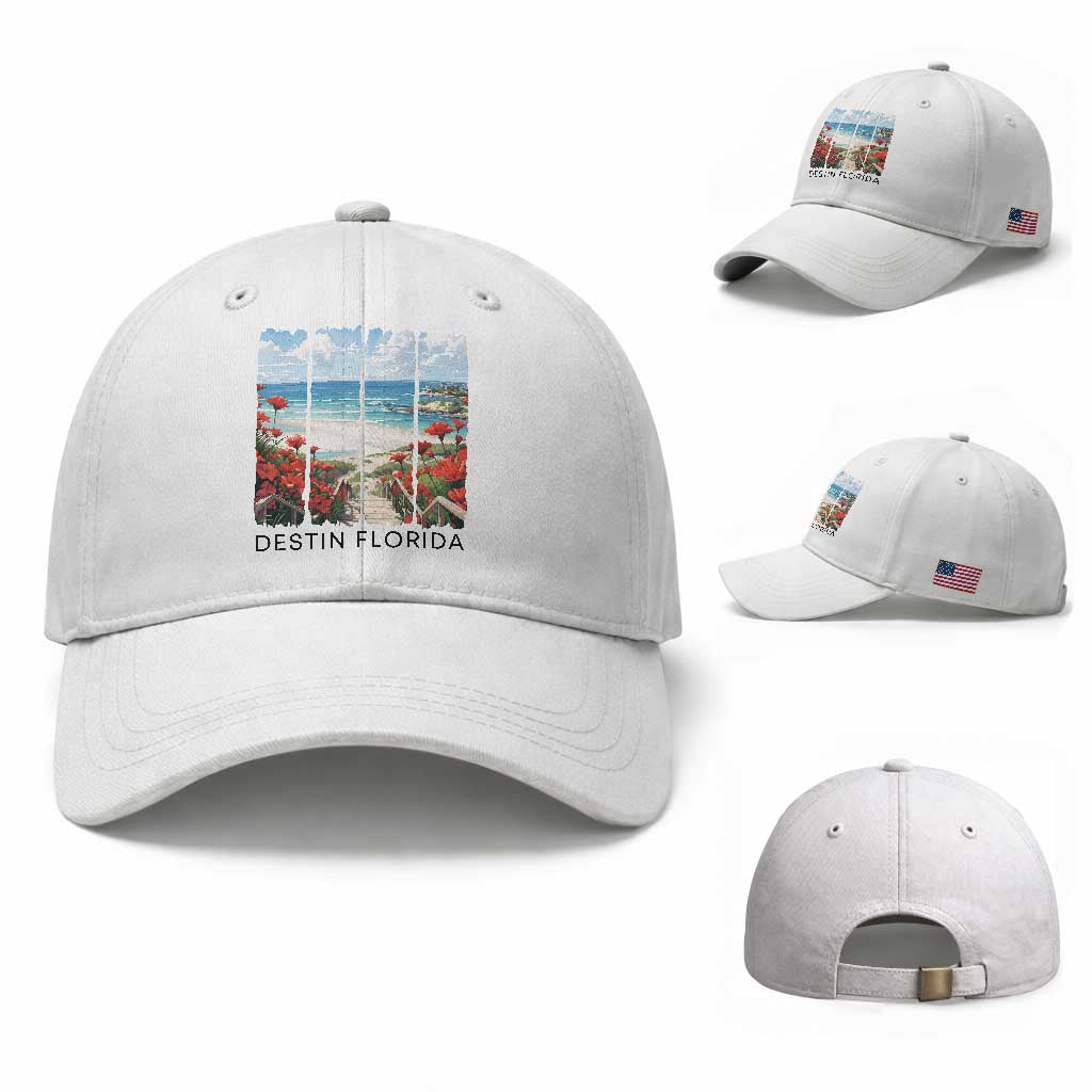 Destin Florida Baseball Cap Summer Travel Beach Vacation Gift TS12 Baseball Cap Universal Fit White Print Your Wear