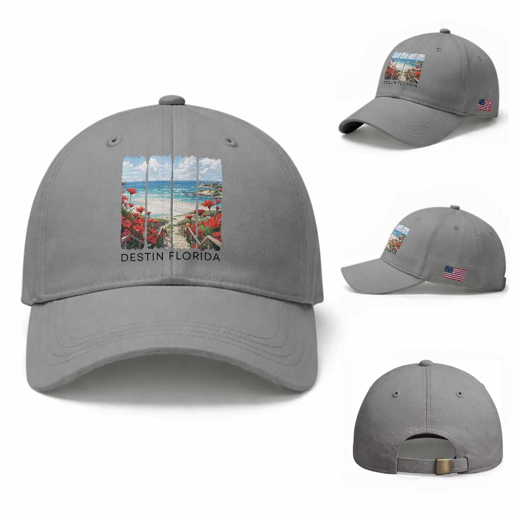 Destin Florida Baseball Cap Summer Travel Beach Vacation Gift TS12 Baseball Cap Universal Fit Sport Gray Print Your Wear
