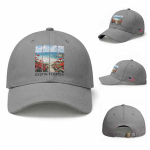 Destin Florida Baseball Cap Summer Travel Beach Vacation Gift TS12 Baseball Cap Universal Fit Sport Gray Print Your Wear