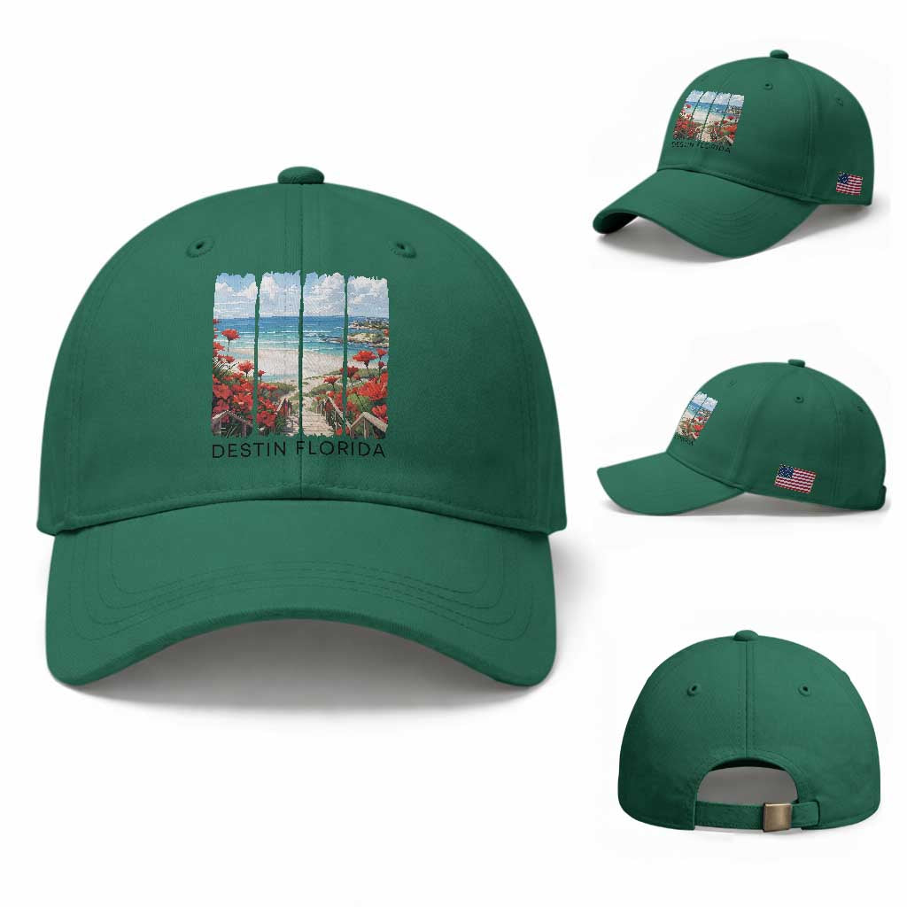 Destin Florida Baseball Cap Summer Travel Beach Vacation Gift TS12 Baseball Cap Universal Fit Irish Green Print Your Wear