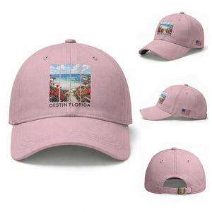 Destin Florida Baseball Cap Summer Travel Beach Vacation Gift TS12 Baseball Cap Universal Fit Light Pink Print Your Wear