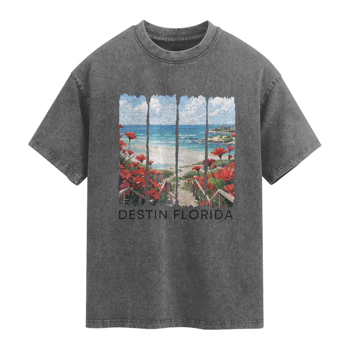 Destin Florida Washed Cotton T-Shirt Summer Travel Beach Vacation Gift
