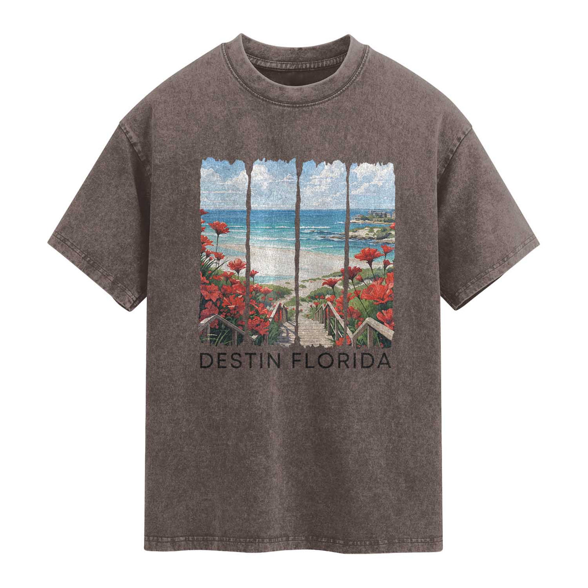 Destin Florida Washed Cotton T-Shirt Summer Travel Beach Vacation Gift