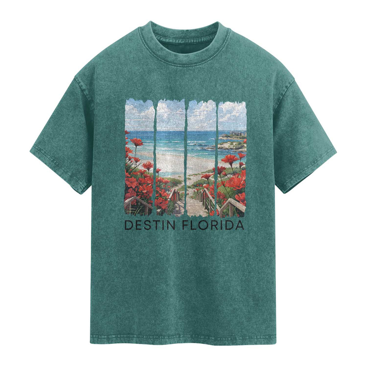 Destin Florida Washed Cotton T-Shirt Summer Travel Beach Vacation Gift