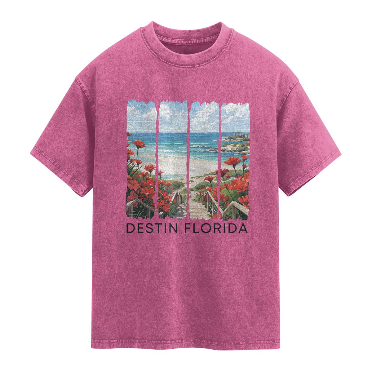 Destin Florida Washed Cotton T-Shirt Summer Travel Beach Vacation Gift