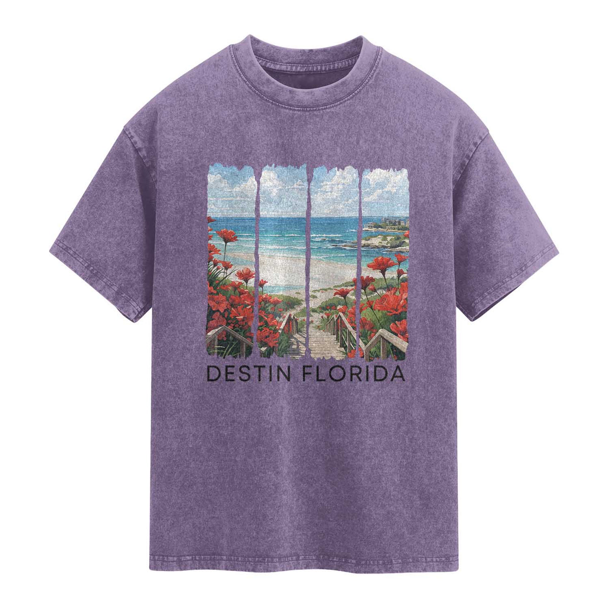 Destin Florida Washed Cotton T-Shirt Summer Travel Beach Vacation Gift