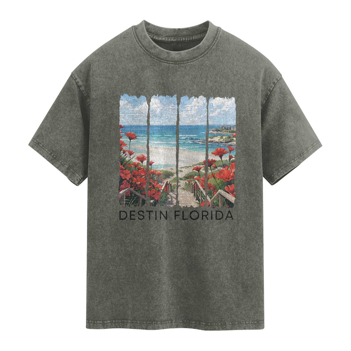 Destin Florida Washed Cotton T-Shirt Summer Travel Beach Vacation Gift