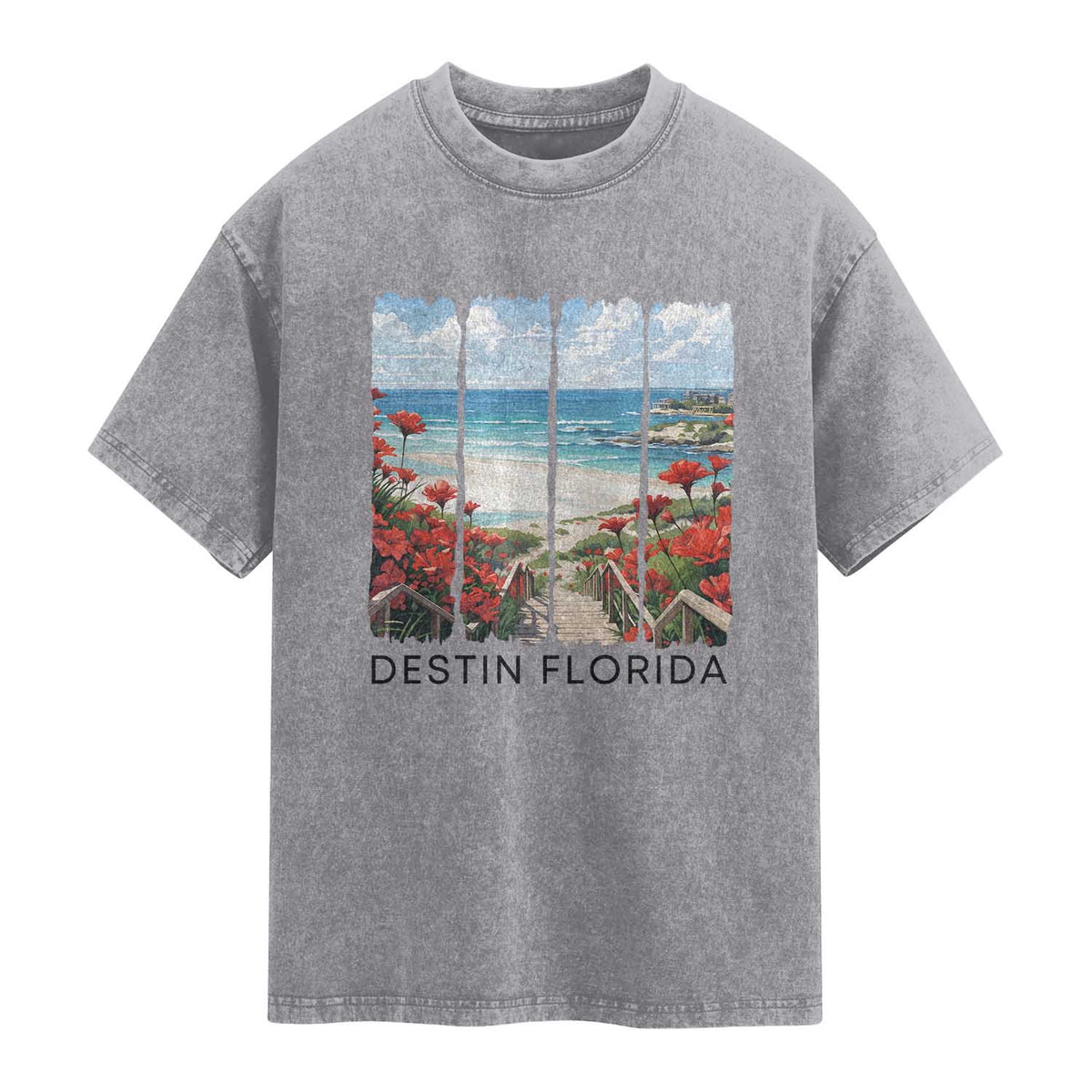 Destin Florida Washed Cotton T-Shirt Summer Travel Beach Vacation Gift