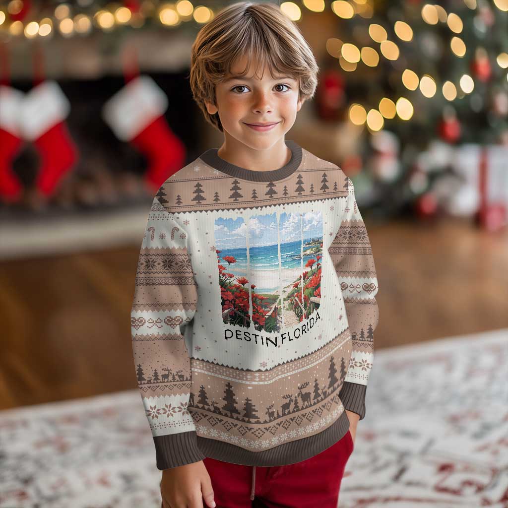 Destin Florida Ugly Christmas Sweater Summer Travel Beach Vacation Gift TS12 Mocha Mousse Print Your Wear