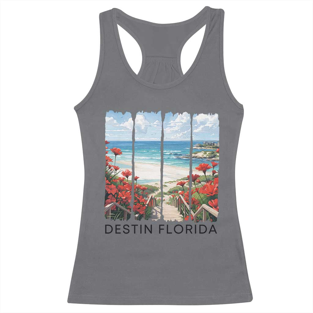 Destin Florida Racerback Tank Top Summer Travel Beach Vacation Gift TS12 Charcoal Print Your Wear