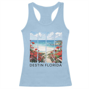 Destin Florida Racerback Tank Top Summer Travel Beach Vacation Gift TS12 Light Blue Print Your Wear