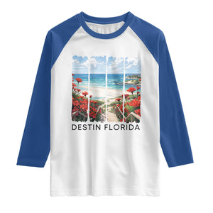 Destin Florida Raglan Shirt Summer Travel Beach Vacation Gift TS12 White Royal Print Your Wear