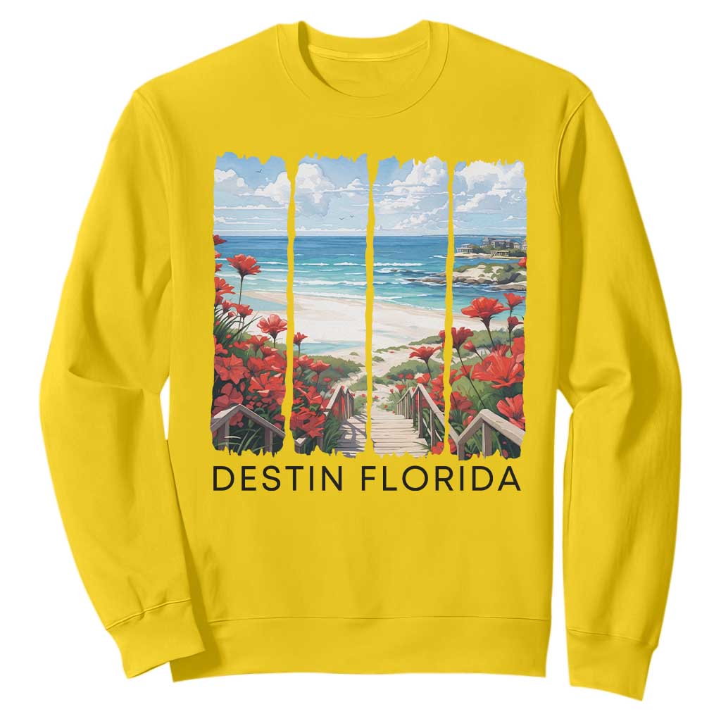 Destin Florida Sweatshirt Summer Travel Beach Vacation Gift TS12 Daisy Print Your Wear