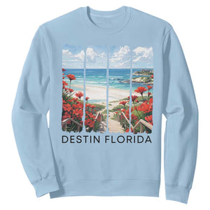 Destin Florida Sweatshirt Summer Travel Beach Vacation Gift TS12 Light Blue Print Your Wear