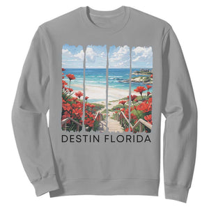 Destin Florida Sweatshirt Summer Travel Beach Vacation Gift TS12 Sport Gray Print Your Wear