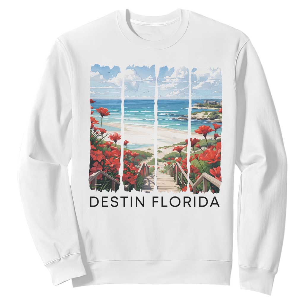 Destin Florida Sweatshirt Summer Travel Beach Vacation Gift TS12 White Print Your Wear