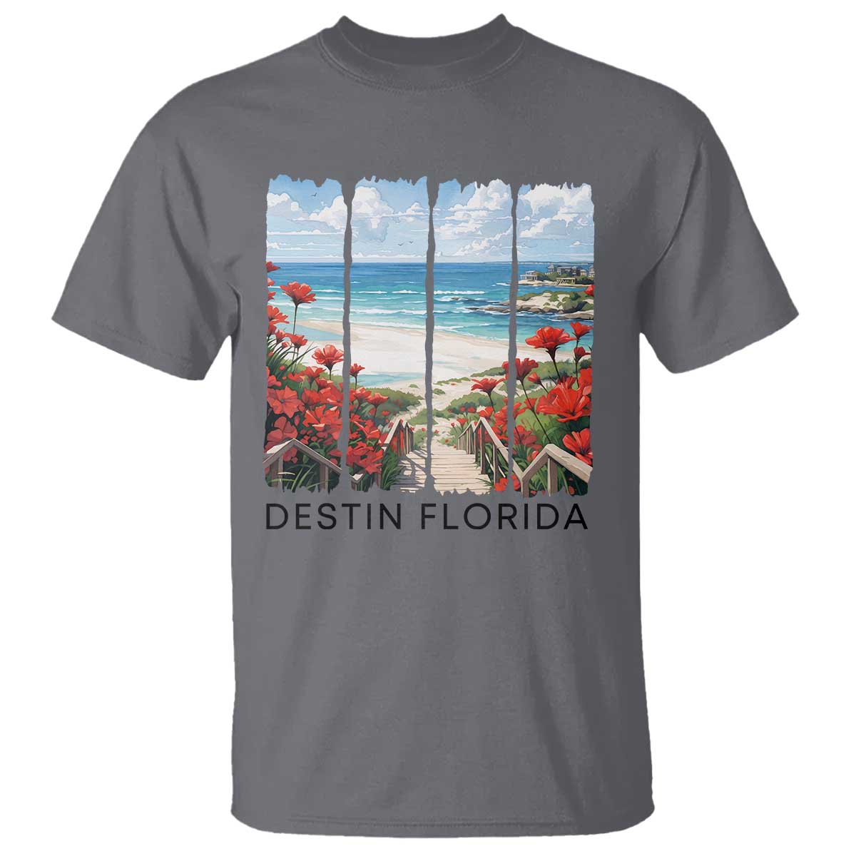 Destin Florida T Shirt Summer Travel Beach Vacation Gift TS12 Charcoal Print Your Wear