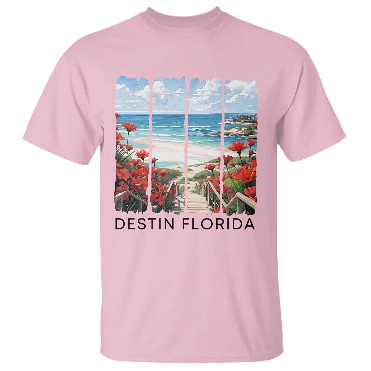 Destin Florida T Shirt Summer Travel Beach Vacation Gift TS12 Light Pink Print Your Wear