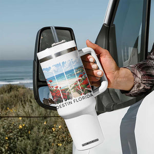 Destin Florida Tumbler With Handle Summer Travel Beach Vacation Gift TS12 Print Your Wear