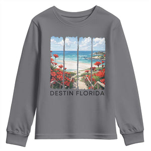 Destin Florida Youth Sweatshirt Summer Travel Beach Vacation Gift TS12 Charcoal Print Your Wear