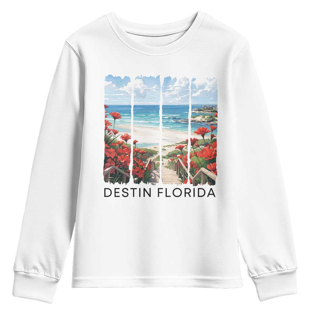 Destin Florida Youth Sweatshirt Summer Travel Beach Vacation Gift TS12 White Print Your Wear