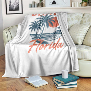 Vintage Destin Florida Beach Throw Blanket Sunset Palm Tree Graphic TS12 Print Your Wear