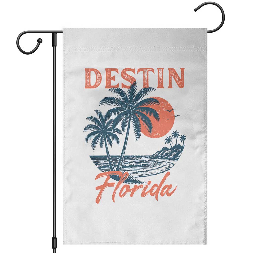 Vintage Destin Florida Beach Garden Flag Sunset Palm Tree Graphic TS12 White Print Your Wear