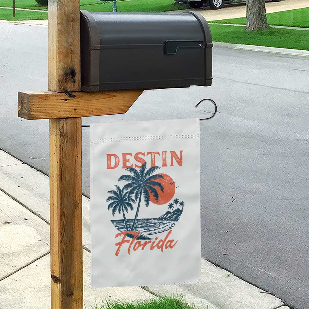 Vintage Destin Florida Beach Garden Flag Sunset Palm Tree Graphic TS12 Print Your Wear