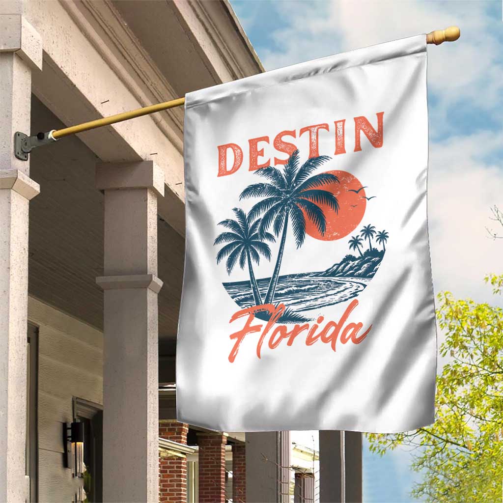 Vintage Destin Florida Beach Garden Flag Sunset Palm Tree Graphic TS12 Print Your Wear