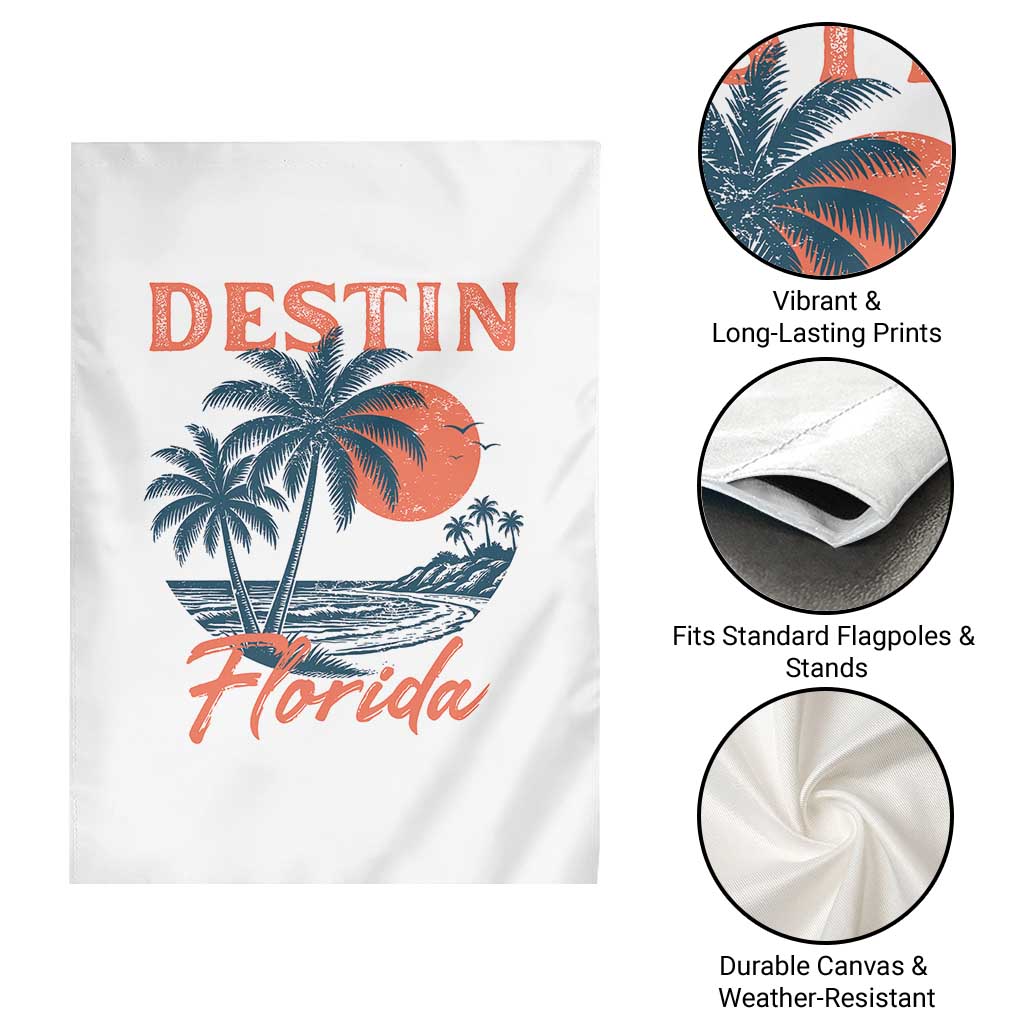 Vintage Destin Florida Beach Garden Flag Sunset Palm Tree Graphic TS12 Print Your Wear