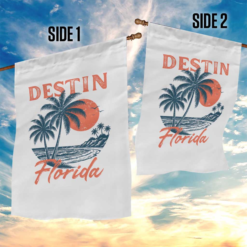 Vintage Destin Florida Beach Garden Flag Sunset Palm Tree Graphic TS12 Print Your Wear